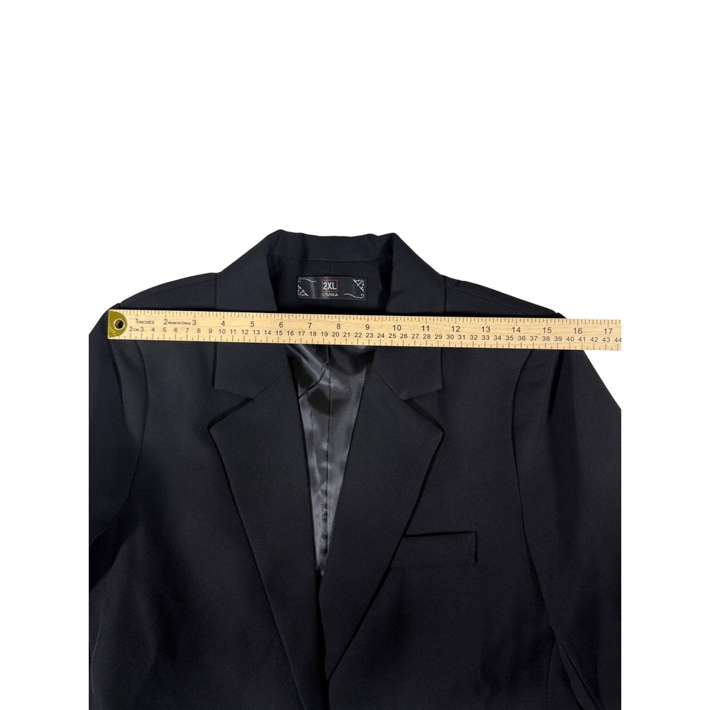 Womens Black Single Button Tailored Blazer Back Button Detail - Picture 4 of 4